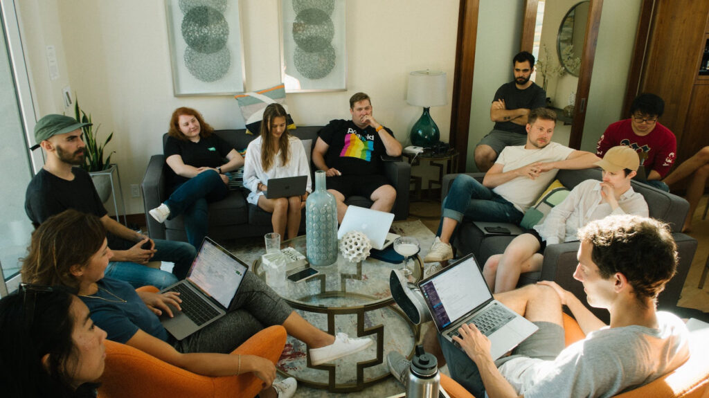 Circle if adults in room charging with Kanto open on couches